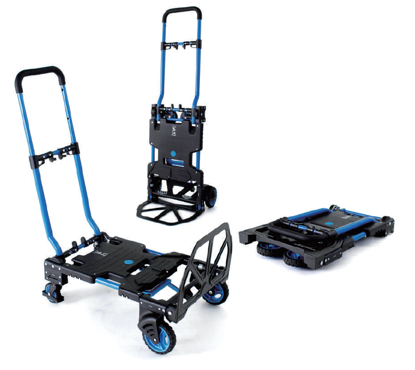 ２輪にも４輪にもトランスフォーム 収納時は薄さ130ｍｍのコンパクト形状に